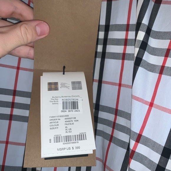 BRAND NEW Burberry Long Sleeve Collared Shirt - Picture 4 of 4